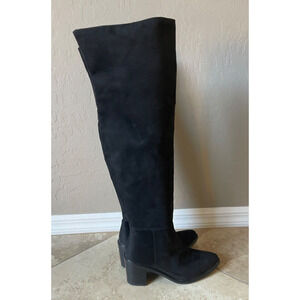 Seychelles Women's Over the Knee Boots Size 7.5 Black Faux Suede Block Heel